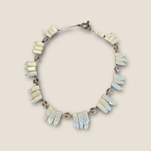 Keshi  Baroque  Pearls and Faceted Beaded Necklace With Toggle Clasp